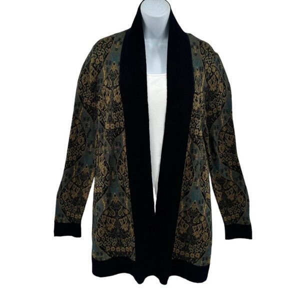 Peruvian Connection Black and Gold Women's Sweater - Picture 4 of 11